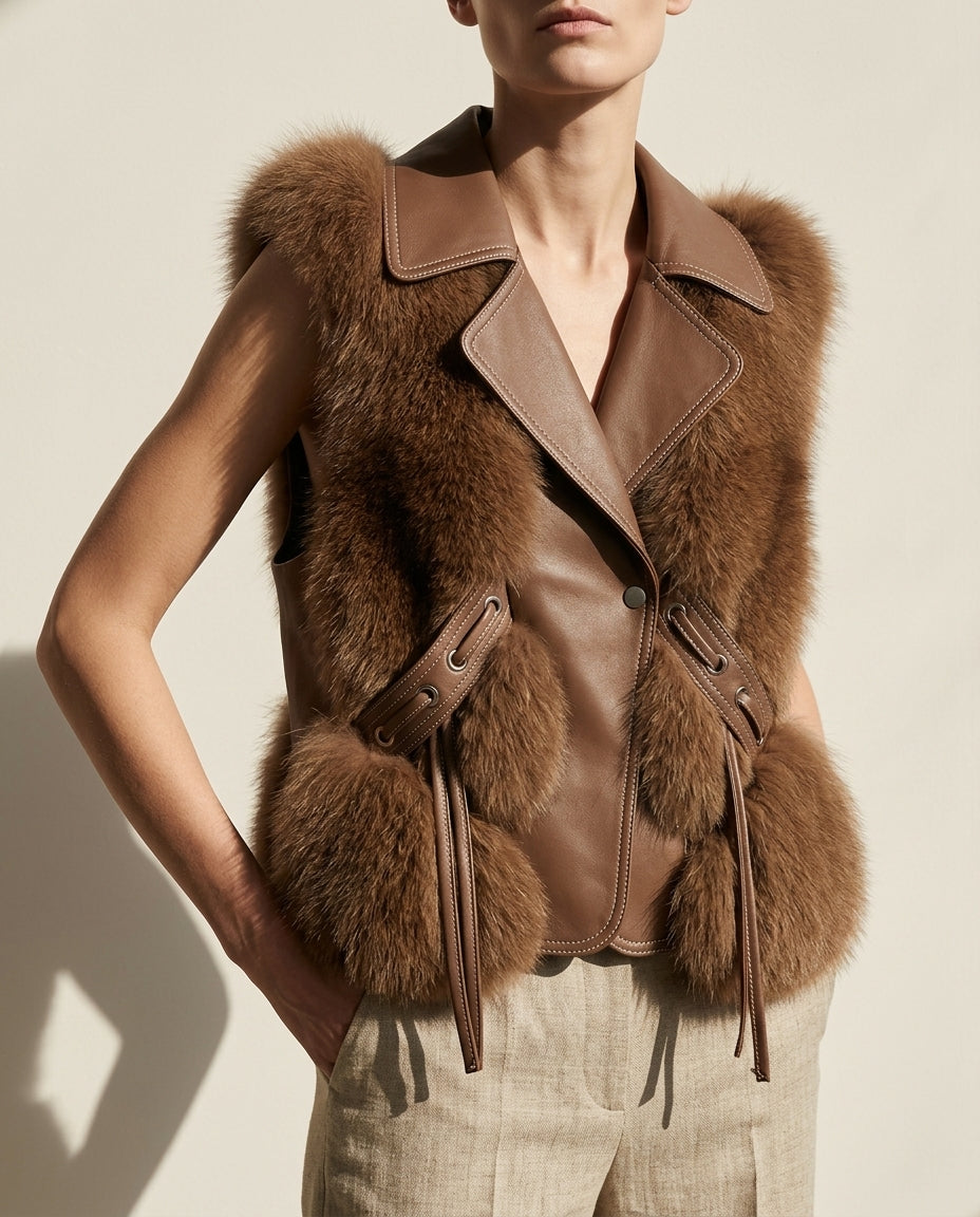 Clara Warm Fur Cropped Vest
