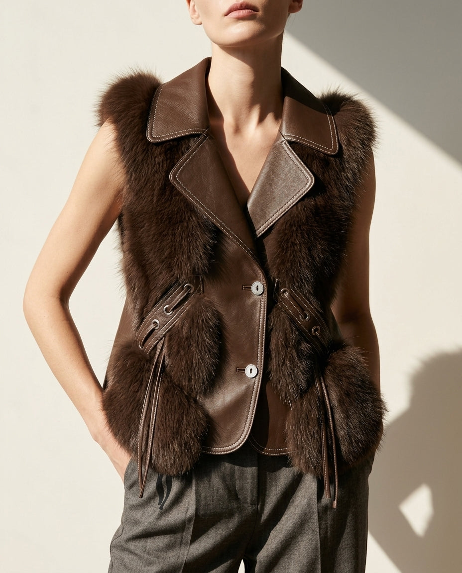 Clara Warm Fur Cropped Vest