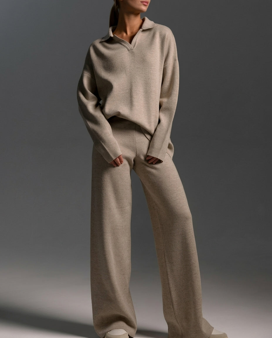 Charlotte Cozy Polo Sweat Lounge Set