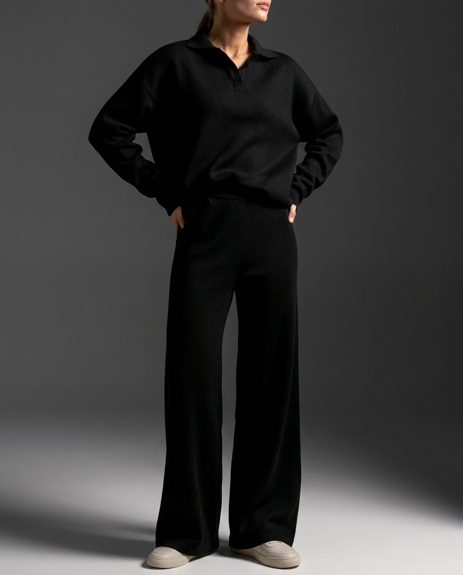 Charlotte Cozy Polo Sweat Lounge Set