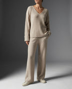 Lara Cozy Ribbed V-Neck Lounge Set