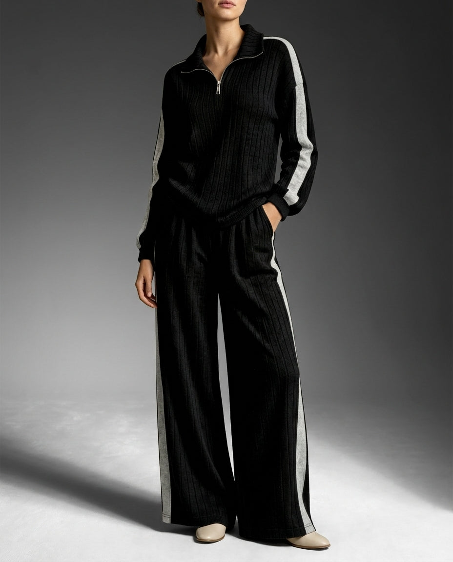 Sloane Ribbed Quarter-Zip Lounge Set