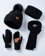 Vienna Knit Hat Scarf Neck Warmer Gloves Set for Winter