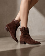 Valerie Suede Pointed-Toe Ankle Boot