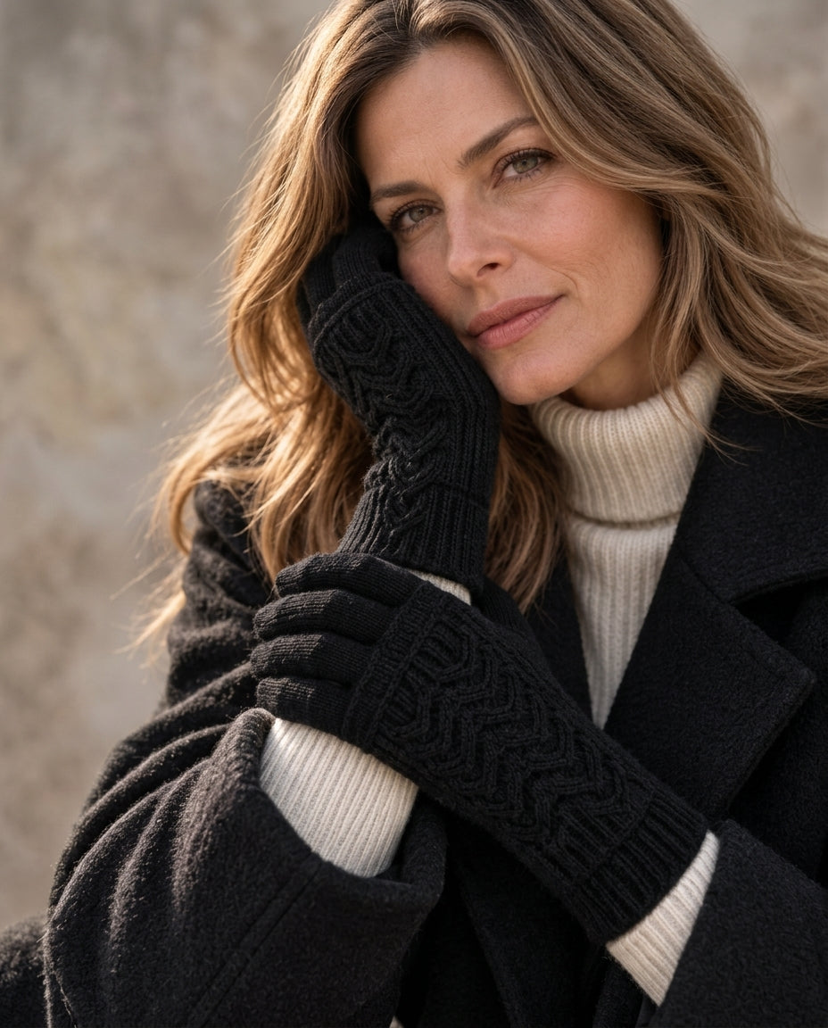 Lila Layered Touchscreen Winter Gloves for Women