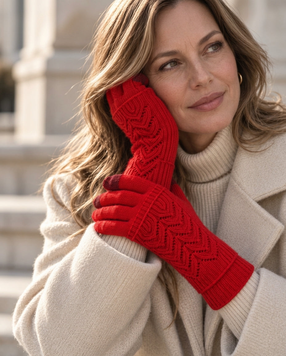 Lila Layered Touchscreen Winter Gloves for Women