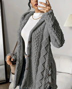 Adriana Fuzzy Cable Cardigan Sweater for Women