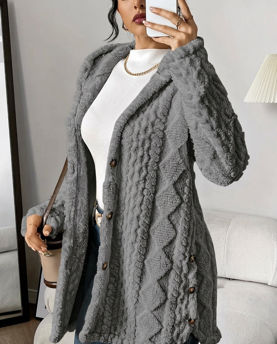 Adriana Fuzzy Cable Cardigan Sweater for Women