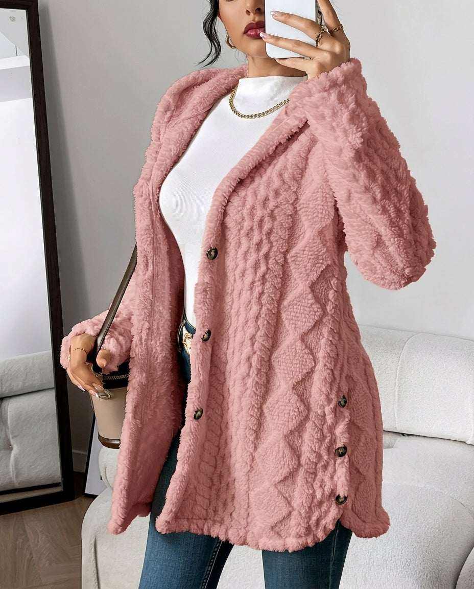 Adriana Fuzzy Cable Cardigan Sweater for Women