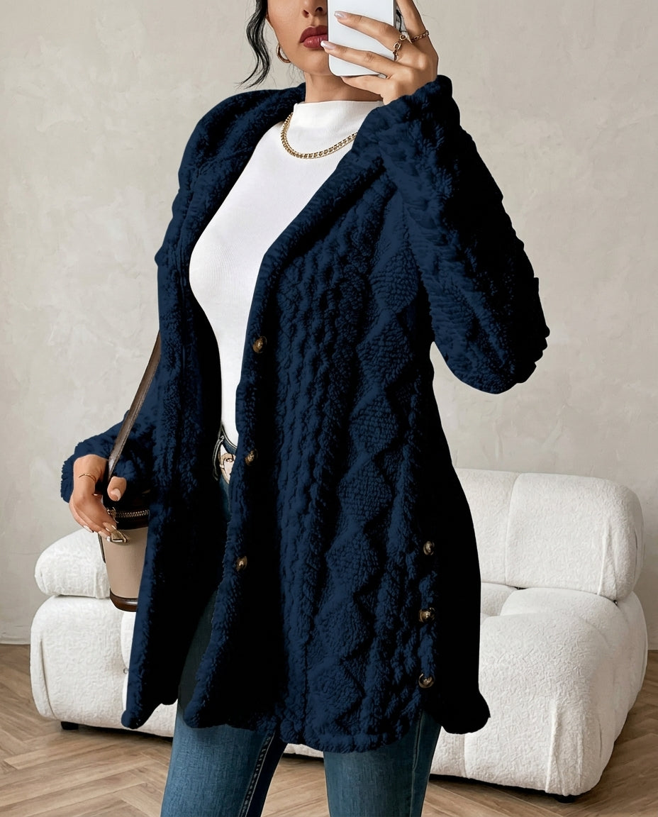 Adriana Fuzzy Cable Cardigan Sweater for Women