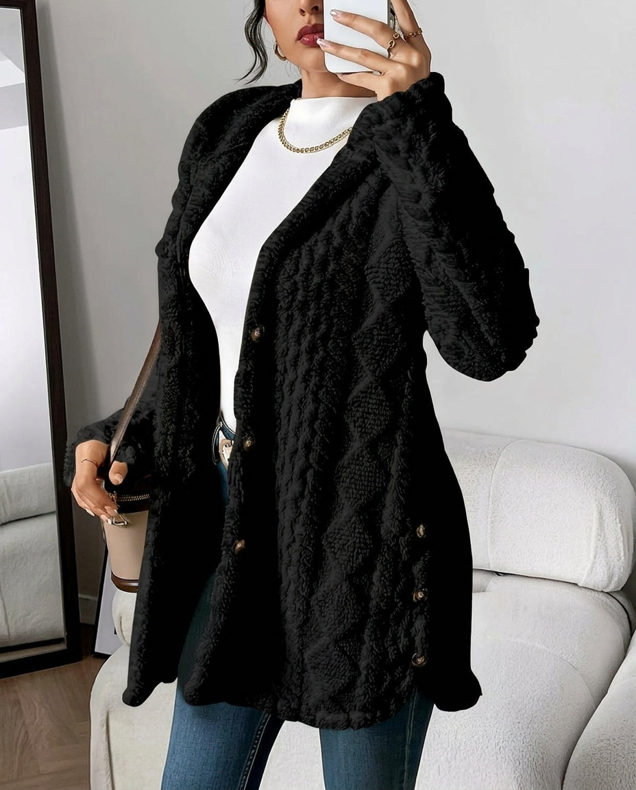 Adriana Fuzzy Cable Cardigan Sweater for Women