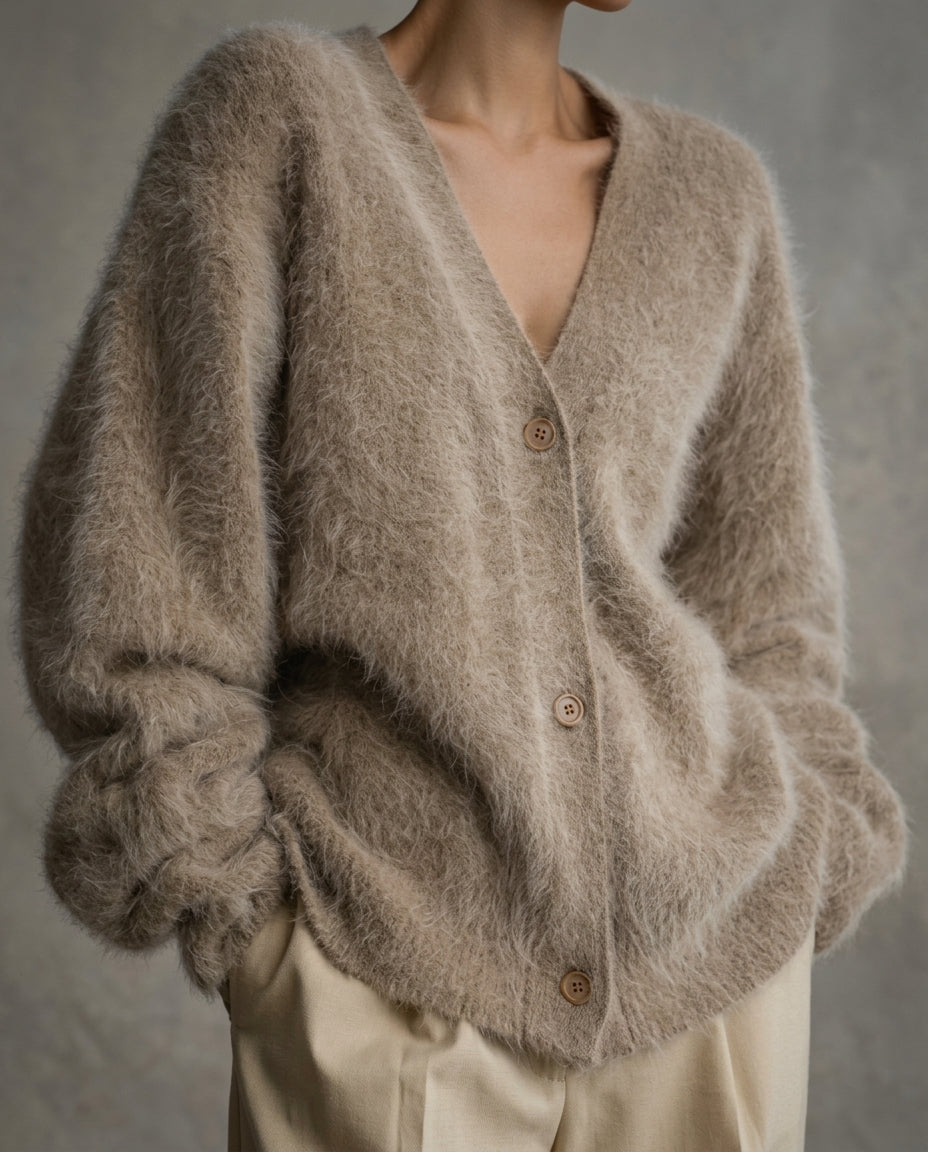 Rita Oversized Mohair Cardigan Sweater for Women