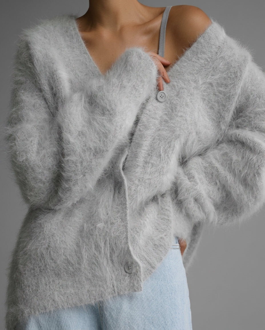Rita Oversized Mohair Cardigan Sweater for Women