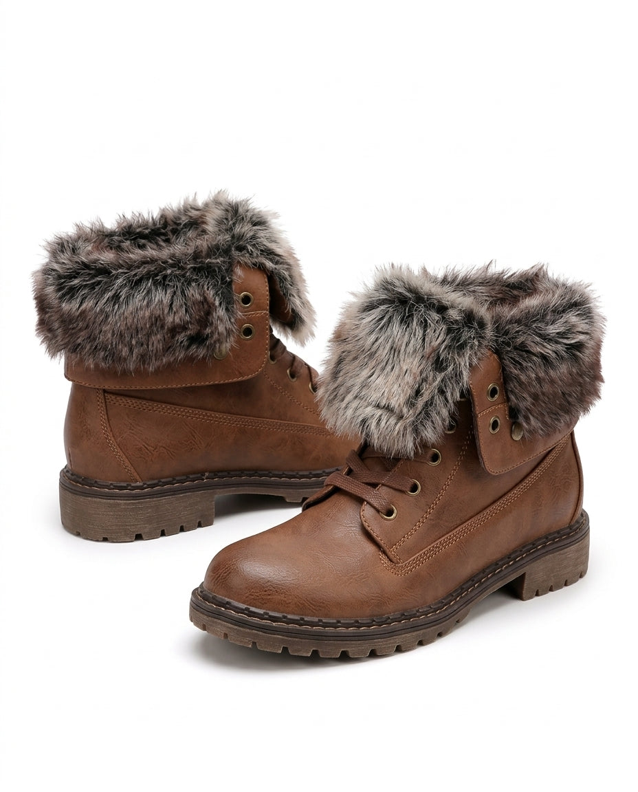 Frea Fur Lug Sole Winter Ankle Boots for Women