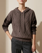 Calienne Cozy Cable-Knit Hooded Sweater for Women