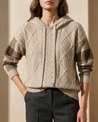 Calienne Cozy Cable-Knit Hooded Sweater for Women