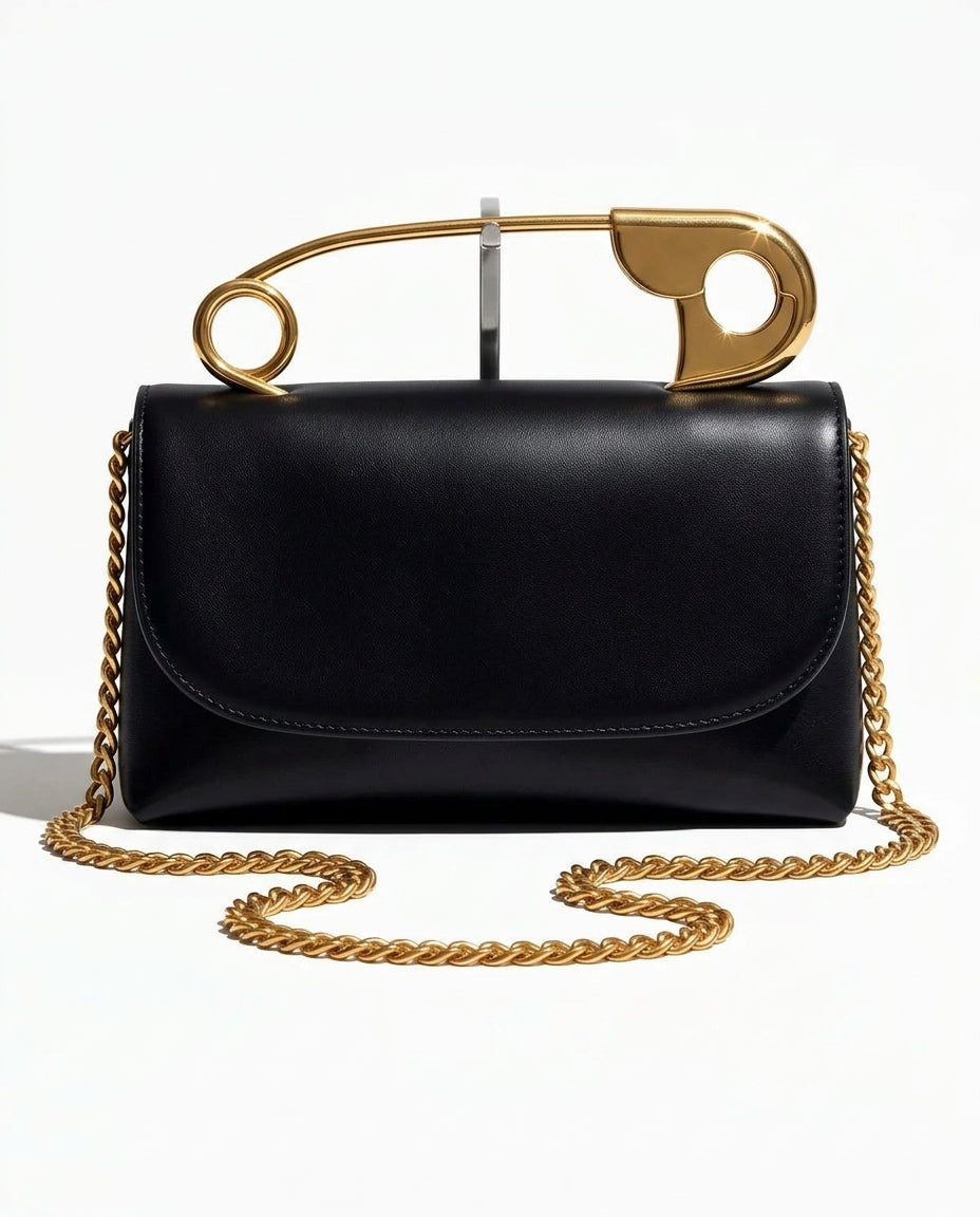 Safety Pin Designer Crossbody Shoulder Bag for Women