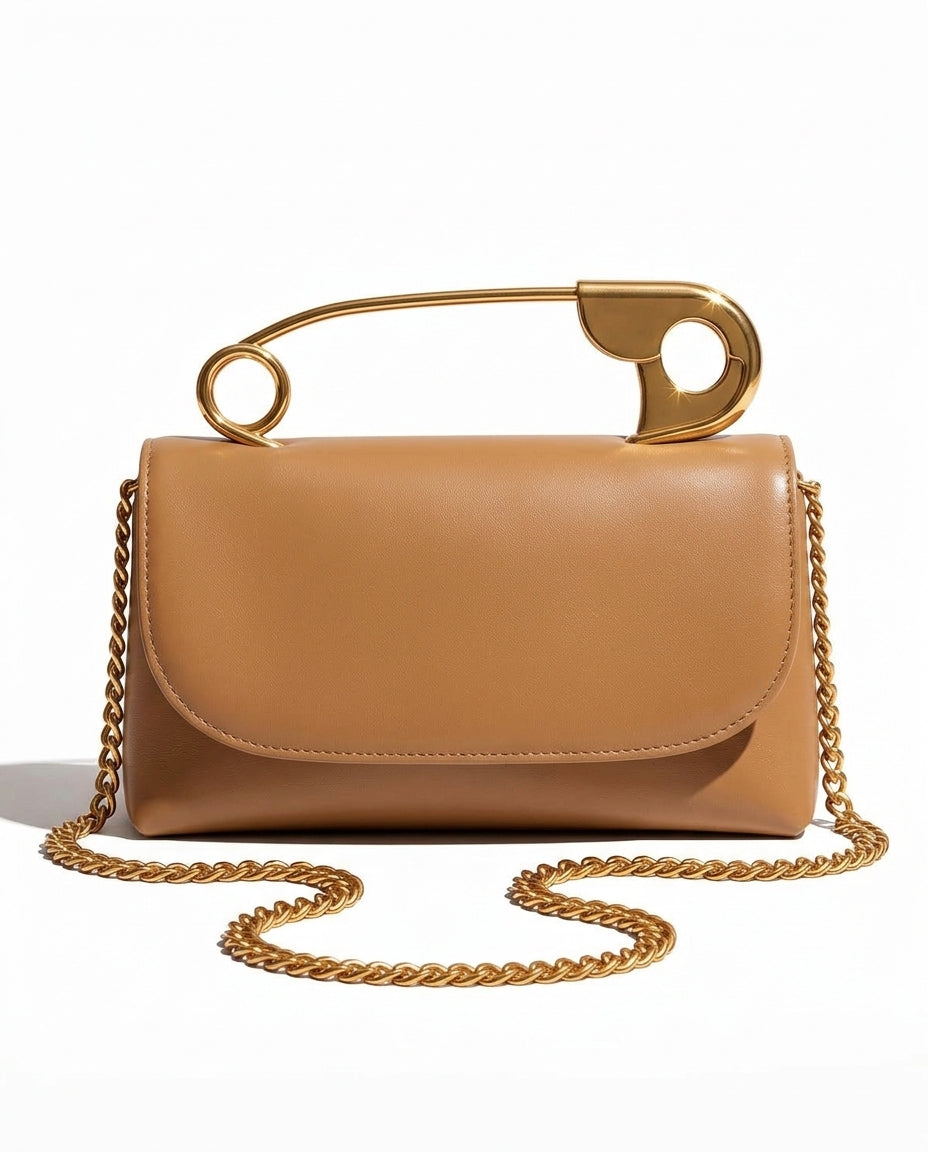 Safety Pin Designer Crossbody Shoulder Bag for Women
