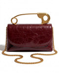 Safety Pin Designer Crossbody Shoulder Bag for Women