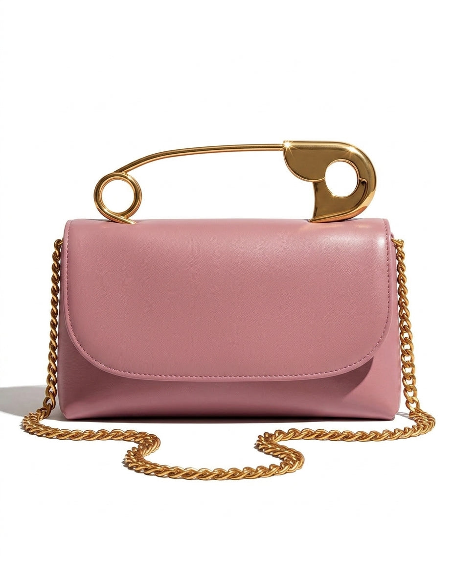 Safety Pin Designer Crossbody Shoulder Bag for Women