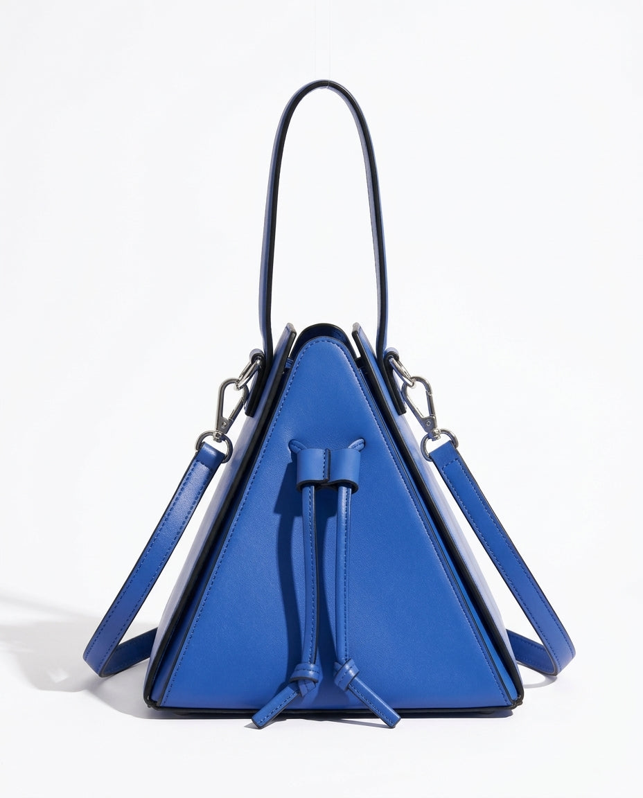 Geometric Pyramid Leather Crossbody Bag for Women