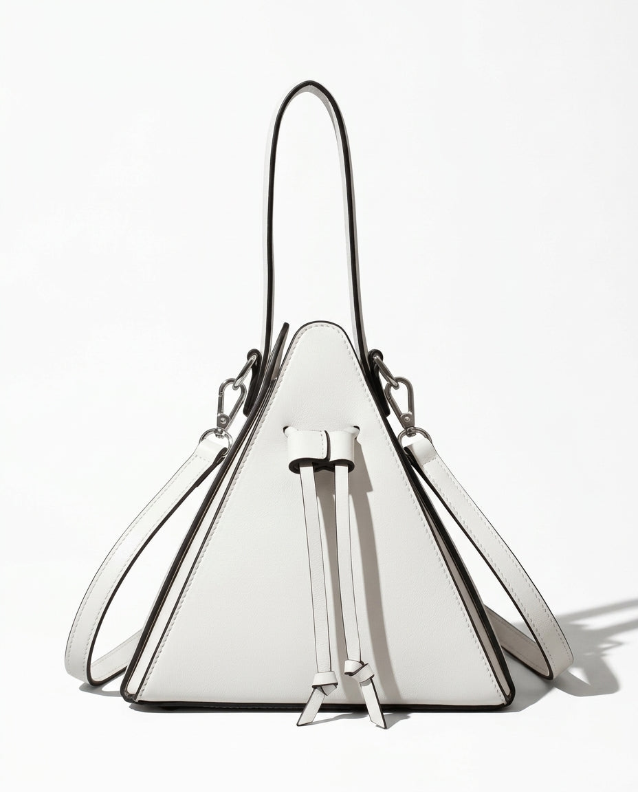 Geometric Pyramid Leather Crossbody Bag for Women