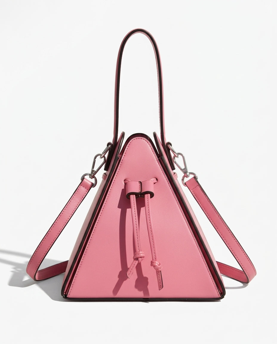 Geometric Pyramid Leather Crossbody Bag for Women