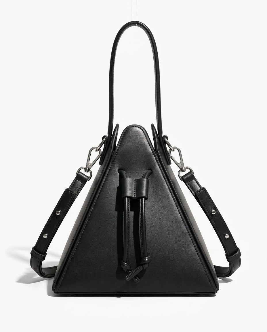 Geometric Pyramid Leather Crossbody Bag for Women
