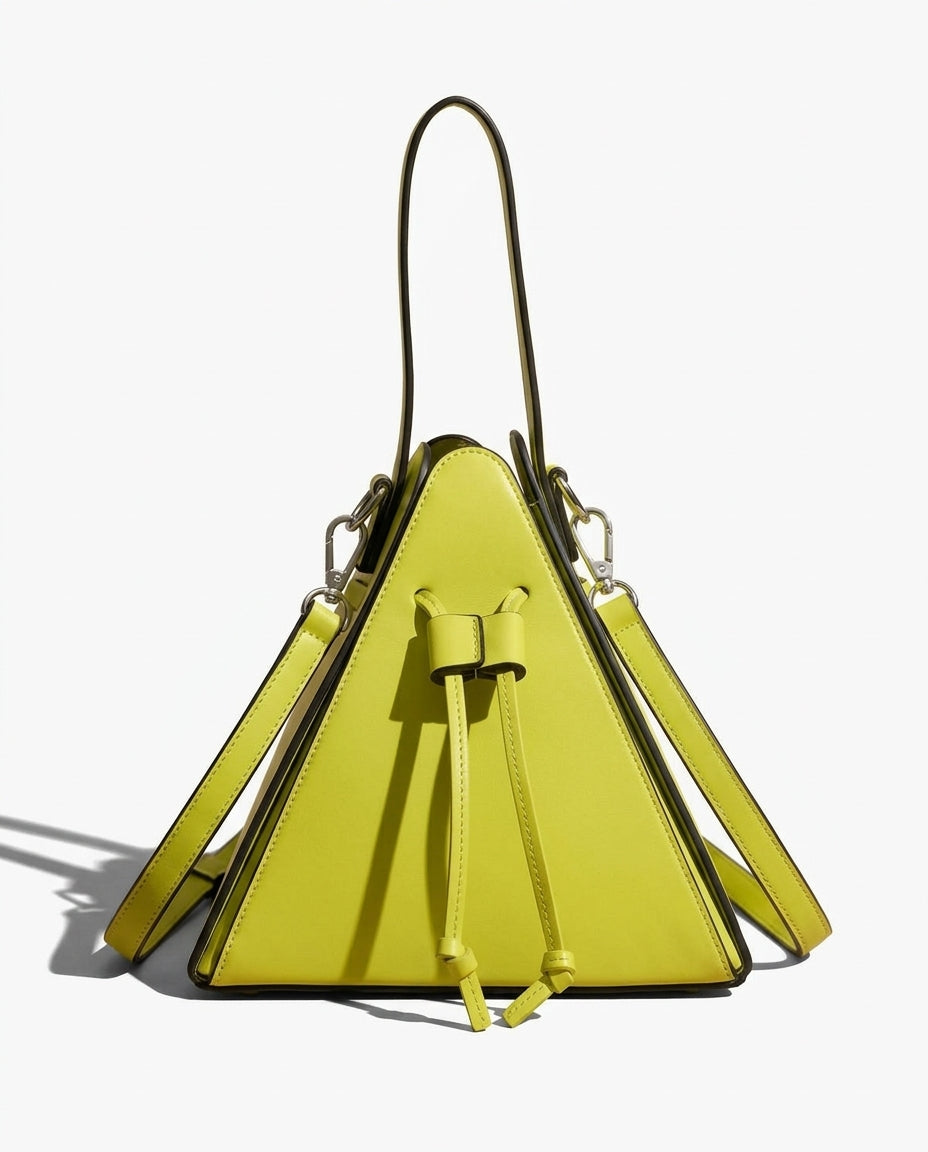 Geometric Pyramid Leather Crossbody Bag for Women
