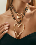 Marlowe Women's Layered Leopard Heart Necklace Set