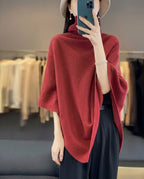 Arden Women's Merino Wool Turtleneck Poncho