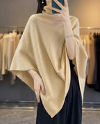 Arden Women's Merino Wool Turtleneck Poncho