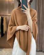Arden Women's Merino Wool Turtleneck Poncho
