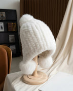 Kensington Women's Mink Fur Pom Pom Winter Hat
