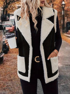 Mila Shearling-Trimmed Suede Vest for Fall