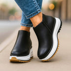 Tia Leather Platform Ankle Boots with Chunky Sole