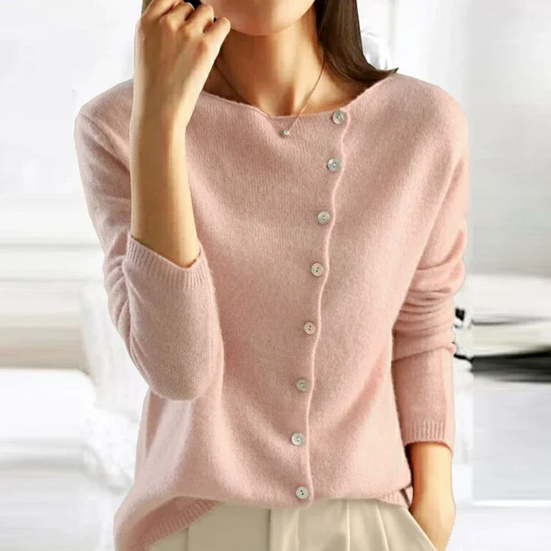 Sara Stylish Asymmetrical Button-Down Cardigan Sweater