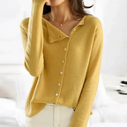 Sara Stylish Asymmetrical Button-Down Cardigan Sweater