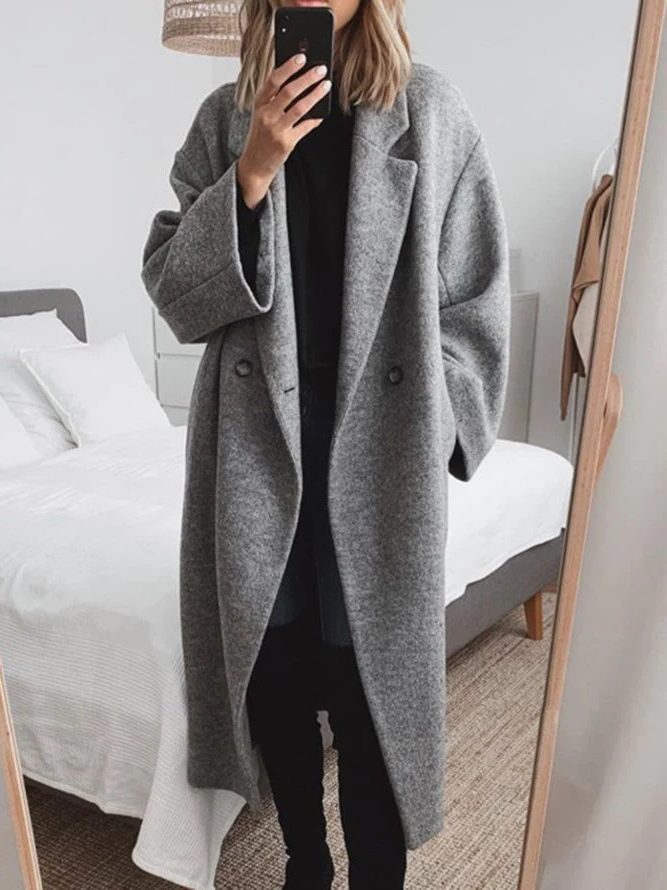 Shay Relaxed Fit Longline Wool Blend Coat