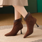 Leila Suede Stiletto Heeled Ankle Boots
