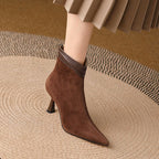 Leila Suede Stiletto Heeled Ankle Boots