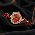 Heart-Shaped Crystal Bracelet Watch