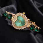 Heart-Shaped Crystal Bracelet Watch
