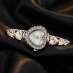 Heart-Shaped Crystal Bracelet Watch