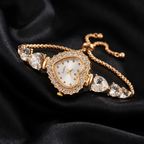 Heart-Shaped Crystal Bracelet Watch