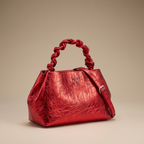 Mora Metallic Glossy Leather Designer Shoulder Bag