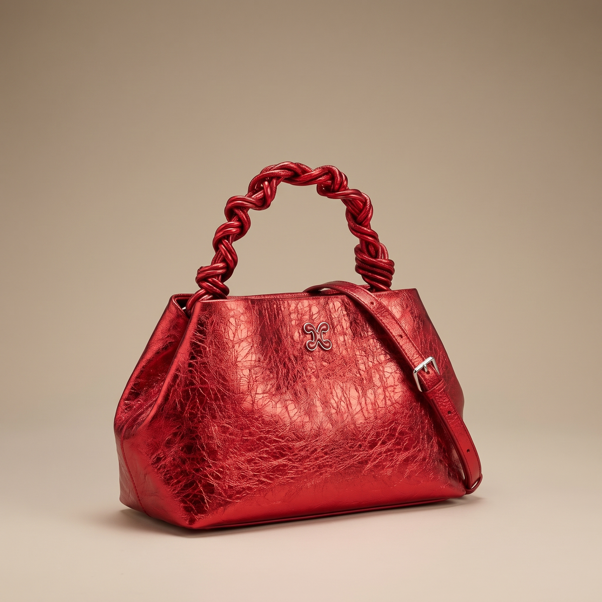 Mora Metallic Glossy Leather Designer Shoulder Bag