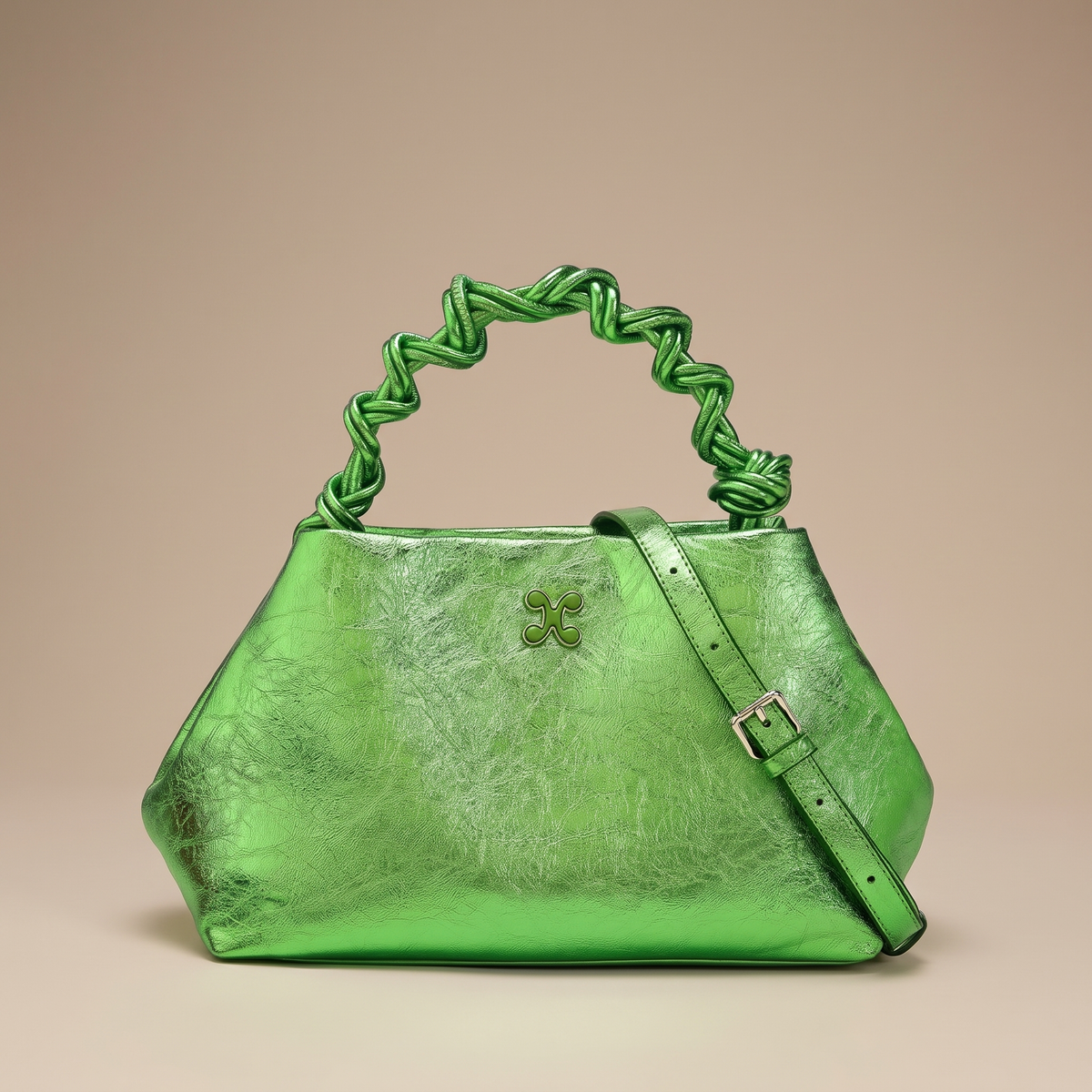 Mora Metallic Glossy Leather Designer Shoulder Bag