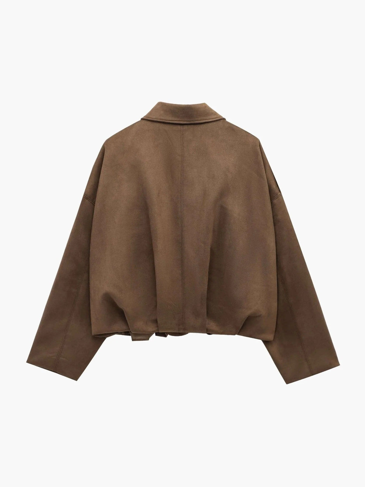 Elsa Faux-Suede Collared Bomber Jacket for Fall