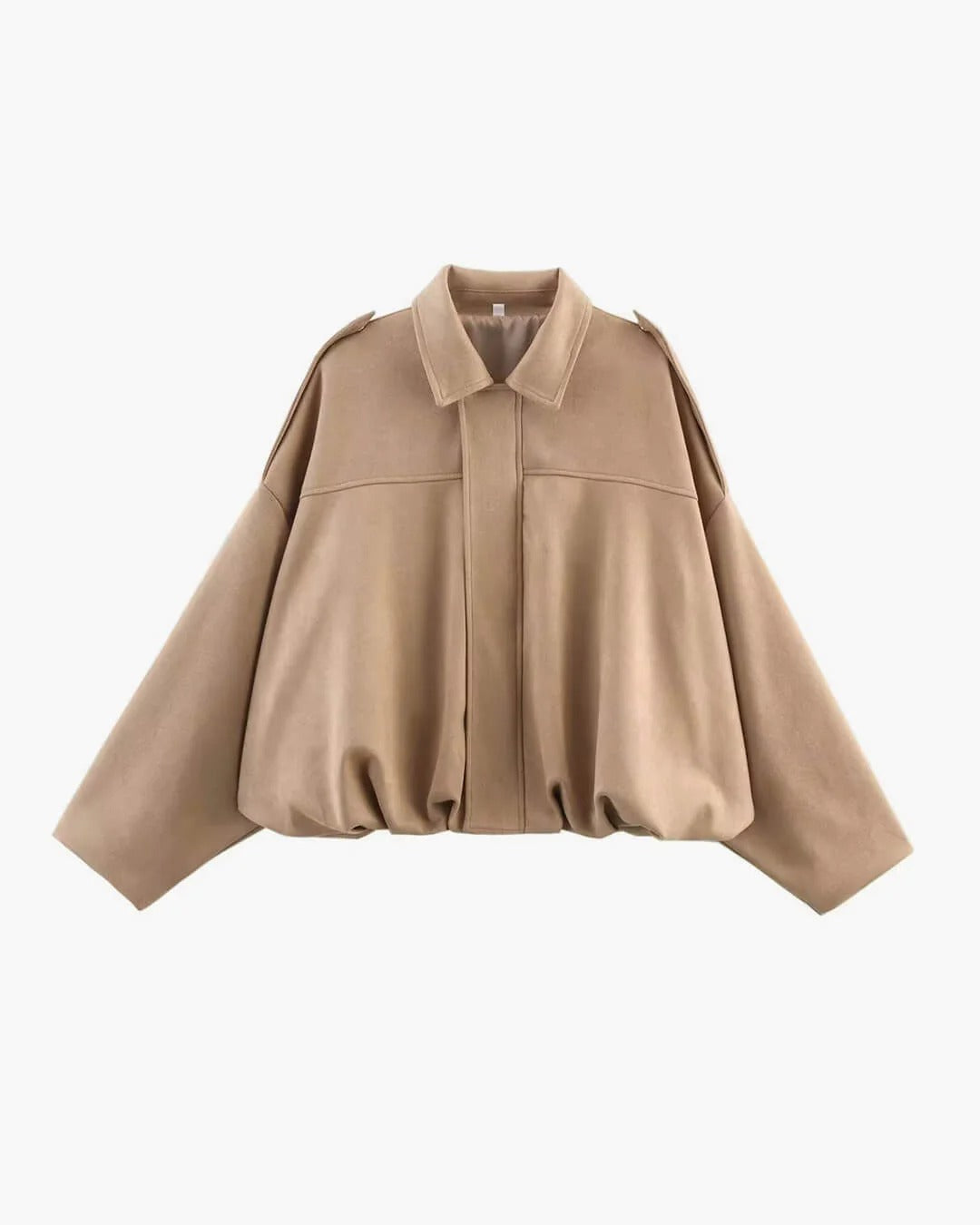 Elsa Faux-Suede Collared Bomber Jacket for Fall